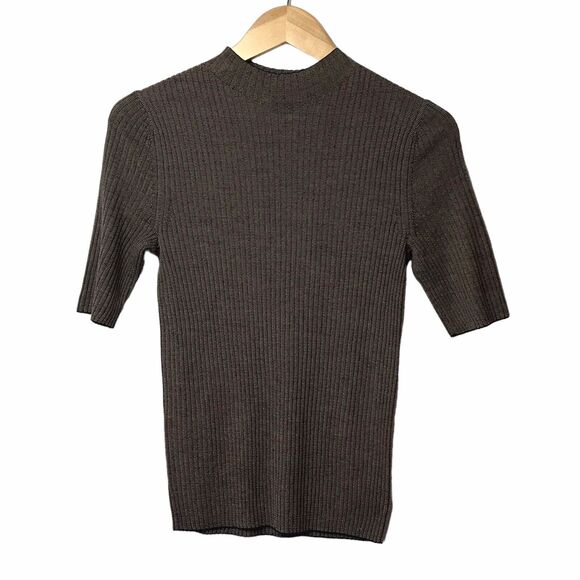 Leenda Mock Neck Sweater in Regal Wool Deep Navy/dark Beige Med - Picture 3 of 13